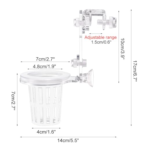 Sturdy Aquarium Plant Holder, Acrylic Adjustable Clear Aquarium Plant Holder Premium Aquarium Planter Cups for Aquarium Aquascape Cultivation Decoration - color: Adjustable Type Single Cup