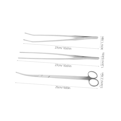 POPETPOP 1 Set Aquarium Maintenance Tool Aquascaping Kit with Tweezers Scissors and Spatula for Fish Tank Cleaning and Plant Trimming Lightweight Portable for