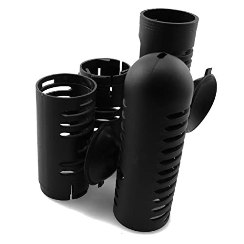 Aquarium Heater Protective Case 30.5cm Detachable Design Black Heating Rod Sleeve Heater Guard Protector Protective Cover Guard with Suction Cups for Fish Tank Water Aquarium Heater Protector