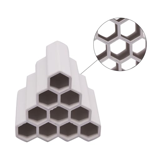 AnRui Ceramic Shrimp and Betta Shelters Ten Holes Fish Tank Decor Honeycomb Tunnel Aquarium Décor Thematic Ornaments for Cichlid, Small Fish, Shrimp to Play Hide Breed Habitat, White