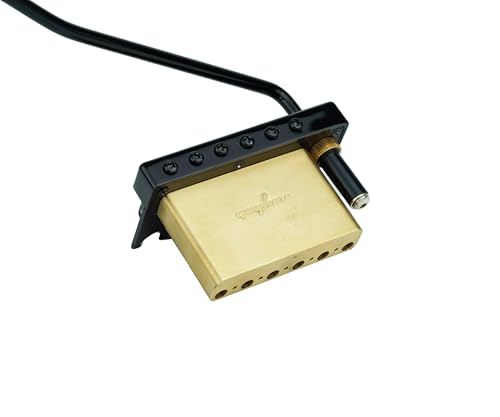 Guyker Guitar Tremolo Bridge String Spacing 10.8MM with Brass Roller Saddle and Brass Block & Bridge Stud, Spring and Claw, Pop-In Vibrato Bar, Complete Install Kit, GG1009-T Black - color: Black, Pro Roller Saddle 10.8mm