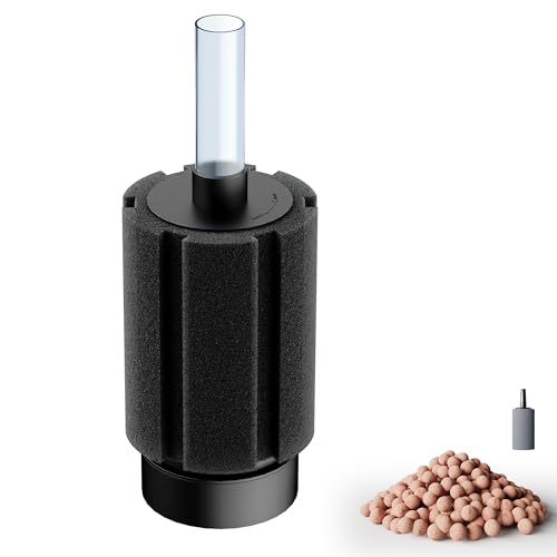 10-50Gal Aquarium Sponge Filter with Ceramic Media and Bubble Diffuser Ultra Quiet Fish Tank Filters fit Breeding Fry Betta Shrimp Fish Tank - color: 1 pack, size: S(10-50 gallon)