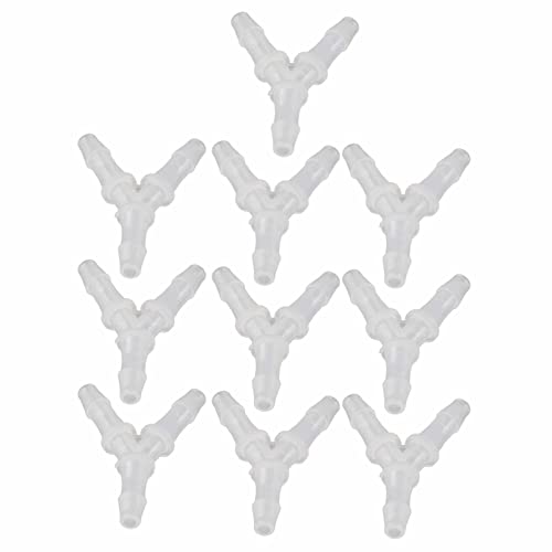Soft Hose Fittings Y Connector 3 Way Junction Aquarium Fish Tank Air Pump Transparent Plastic High Strength (4.8mm)