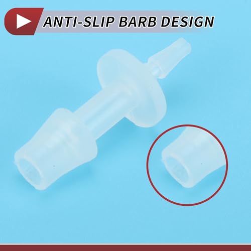 5 Pcs Aquarium Plastic Hose Barb Fitting 3/32" to 1/4" Hose ID Connectors Clear Plastic - size: 3/32"-1/4"