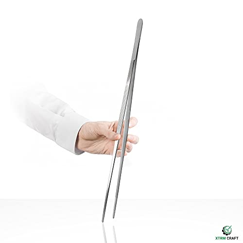 Thumb Dressing Forceps, Mulipurpose Tweezer Stainless Steel, Serrated Tip Straight 24 Inch - size: 24"