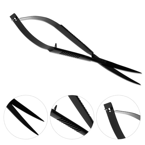 Toddmomy Professional Aquatic Plant Scissor Tool for Fish Tank Trimming Scissor Curved Design for Pruning Aquatic Plants Easy to Use and Store for Aquascaping and Terrariums