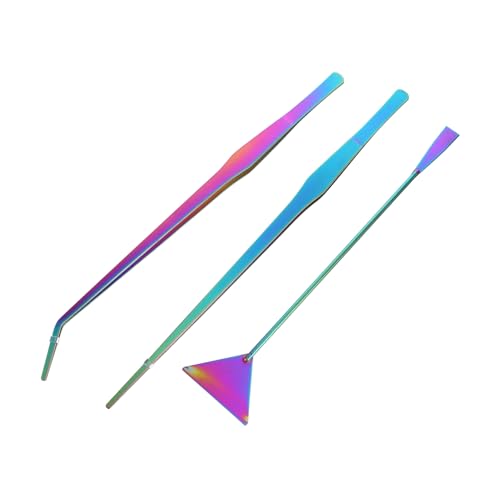 3pcs Aquarium Tools Set Stainless Steel Aquascaping Spatula Tweezers Kit for Water Plants Rustproof Cleaning Accessories for Home Aquariums Present for Fish Tank Owners