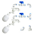 1/4 inch Plastic Adjustable Tube Float Valve Kit for Aquarium Water purifiers , Auto Water Filler Controller Auto-top-Off System, RO Water Reverse Osmosis System (2 Float + 10 Connect) - size: 2 Float + 10 Connect