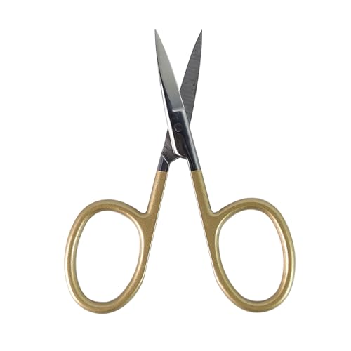 Fly Tying Scissor All Purpose 4inch Straight Scissor (Gold) - color: Gold