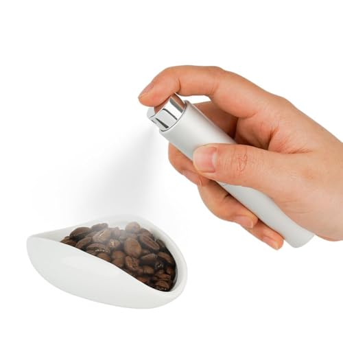 watchget Coffee Bean Dosing Cup & Static Reduction Spray Bottle Kit for Espresso Bar, Ceramic Single Dose Tray for Brewing/Tea, Barista Accessories Set, White - color: White