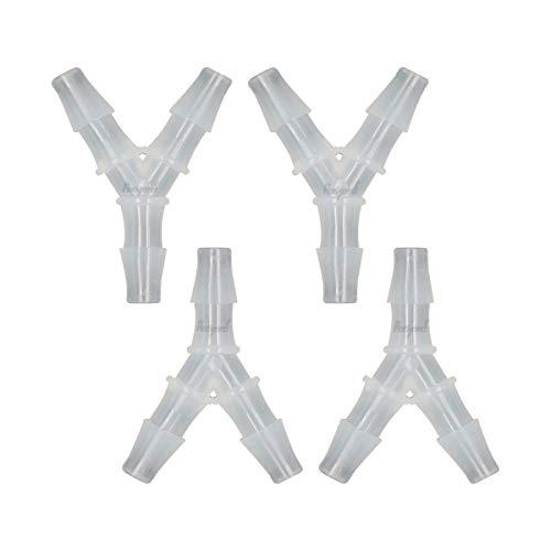 plastic 5/16" Y shape 3 way barbed connector for air hose, water pipe pp polypropylene barb fitting. (Pack of 4 pcs) - style: 4pcs, 5/16" O.D.