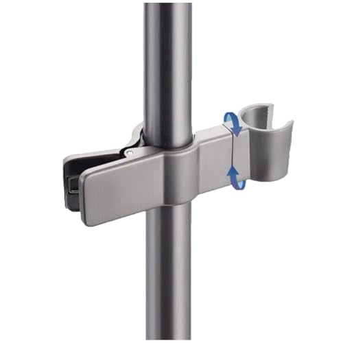 Adjustable Shower Head Holder for Slide Bar,Universal 18-25MM O.D, Rail Head Bracket Holder for Slide Bar Slider Clamp Bathroom Replacement (Gun Grey) - size: Gun grey