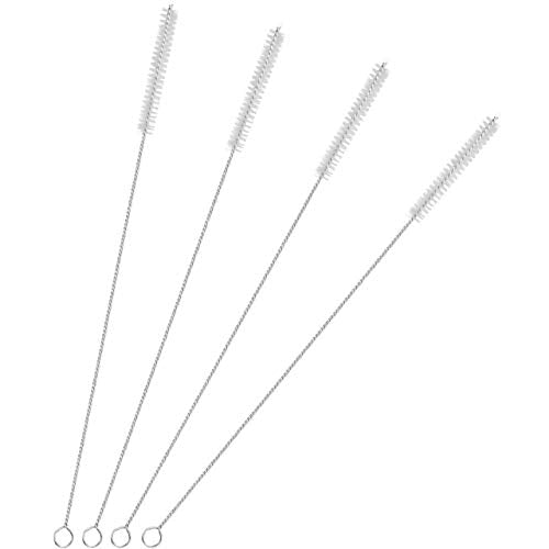 Drinking Straw Cleaning Brushes Set 17" Extra Long 1/2" Extra Wide Pipe Tube Cleaner Nylon Bristles Stainless Steel Handle - 17" x 1/2" (12 mm) - Set of 4 - style: 4 Count (Pack of 1)