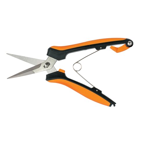 Fiskars Curved Micro-Tip Pruning Snips - 6" Garden Shears with Sheath and SoftGrip Handle - Yard and Garden Tools - Orange/Black - style: Pruning Snips (Curved)