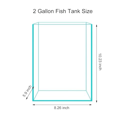 2 Gallon Glass Fish Tank, Easy to Maintain Small Aquarium for Betta/Snails/Shrimp and Aquatic Planting.