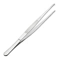 uxcell 1 Pcs 10-Inch Stainless Steel Straight Blunt Tweezers Serrated Tip Daily Garden Tool - size: 10-Inch