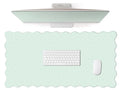 Cute Scalloped Desk Mat with Mint Green Polka Dot Pastel Large Mouse Pad Computer Mat Aesthetic Keyboard Mat for Desktop Laptop Protector for Office & Home - color: A2- Mint Green