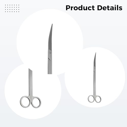 Aquarium Scissors, 9.8 In / 25 Cm Long Curved Stainless Steel, 4Mm Thick Aquatic Plant Trimmer, Sanded For Comfort, Color