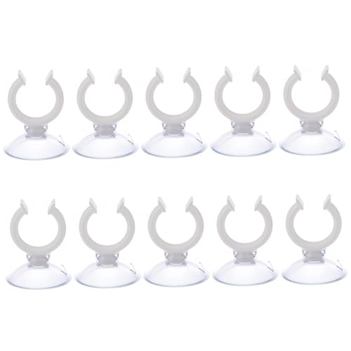 10Pcs Window Suction Cups, Plastic Fish Tank Suction Cups Multifunctional Tubes Clamp for Christmas Candle Lamp or Aquarium, 20mm
