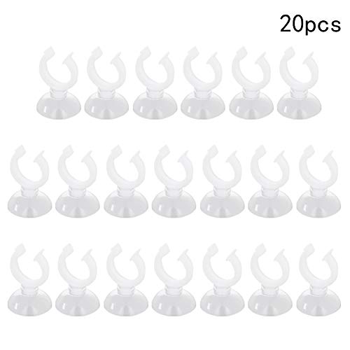 MroMax Aquarium Suction Cup Clips Airline Tubing Hose Heater Clips Clamps Holder for Fish Tank Clear 19mm to 22mm 20Pcs - size: 20pcs 19mm to 22mm