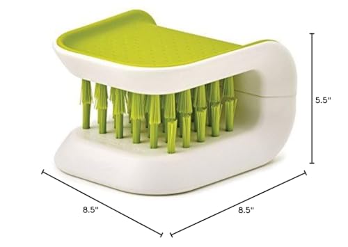 Non-Slip Blade Brush, Knife Cleaner, ABS Cutlery Cleaner, Green Double Sided Bristle Scrubber for Kitchen Chopsticks Fork Spoon Knives Washing by Doxishruky (Green, 1pc) - color: Green, size: 1 Count (Pack of 1)