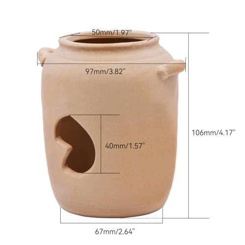 Saim Ceramic Jar Aquarium Decorations Betta Fish Tank Cave Accessories for Shrimp Cichlid Hiding Breeding Small Fish Bowl Hide Ornaments Betta Toys Hideout House