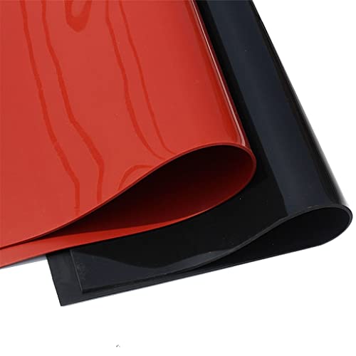 50cmx50cm/20 X20 Black Red Silicone Rubber Sheet Plate, 1mm 2mm 3mm 4mm 5mm Thickness Silikon Rubber Mat, High Temperature Resistance (Color : Red 4mm Thickness) - color: Red 4mm Thickness