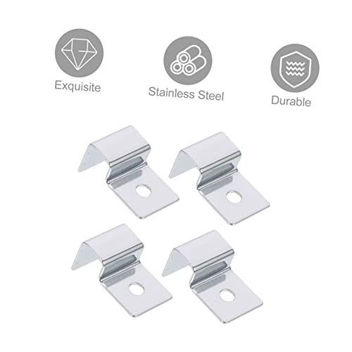 FRCOLOR 16pcs Stainless Steel Fish Tank Lid Holder Durable Aquarium Cover Bracket Supports Practical Clips for Various Tanks Easy to Use for Heat Preservation Cleaning