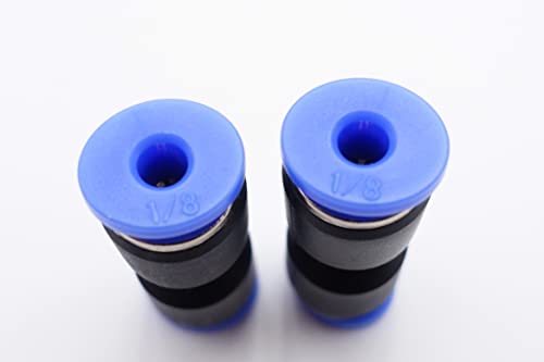 Push to Connect Fitting 1/8" Tube OD, Pneumatic Air Water Straight Union Two Way Connector/Coupler (Pack of 5) - size: 1/8 inch - 1/8 inch
