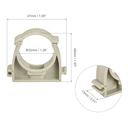 uxcell 32mm Dia Pipe Clamps Clips, PPR Water Hose Fittings Tube Holder with Lock for Water Supply Gray 8 Pcs - color: Gray, size: 32mm