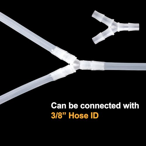 PAGOW 4 Pcs Hose Barb Fitting, 3/8" Plastic Hose Barb Tee 3 Way Y Shape Barbed Fitting for Air Line Tubing Pipe, Oxygen Tubing Pipe, Household Fuel, Gas, Water - size: 3/8" (4 Pcs)