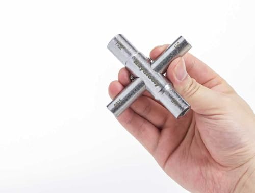 4-Way Water Key, Premium Sillcock Key, Radiator Bleeder Key Multi-Functional Shut off Tool for 1/4", 9/32", 5/16", 11/32" Valve & Spigot, Ideal for Home, Public & Commercial