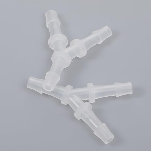 4PCS Aquarium Air Pump Connectors with Check Valve Aquarium, Y Shape 3 Way Airline Tubing Connector, Plastic Barb Equal Y Tee for 3/16 in Hose, Anti Shedding Fish Tank Tube Adapters Splitter