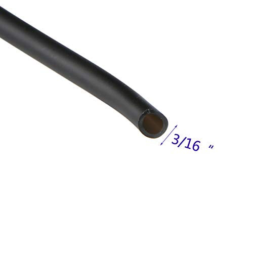 JIH Aquarium 100 Feet Standard 3/16" Black Flexible Airline Tubing with Black Plastic Connectors for Fish Tank,Terrariums, and Hydroponics - size: 100 Feet with connectors