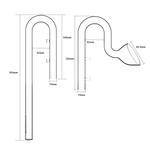 FZONE 20mm Aquarium Glass Lily Pipe Kits with Lily Inflow Lily Outflow and Brush for 3/4" ID (19/25mm) Tubing - size: 20 mm for 3/4" ID (19/25 mm tubing)
