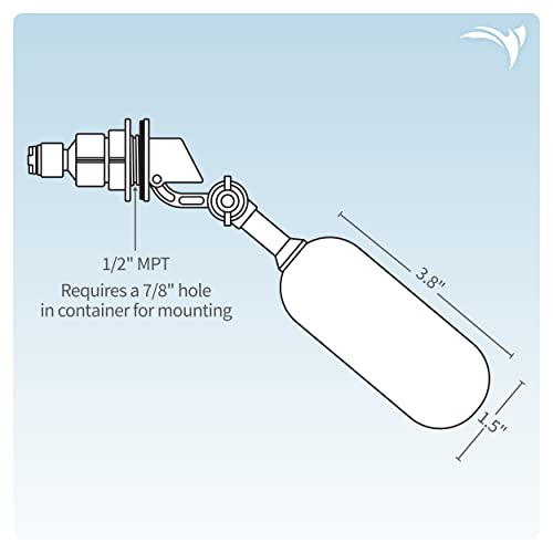 AquaticLife Auto Shut-Off Float Valve Kit for RO, RO/DI Reverse Osmosis System Units Water Filter Parts and Accessories