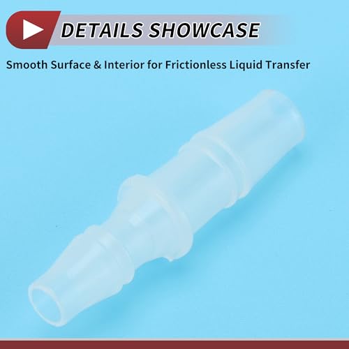 5 Pcs Aquarium Plastic Hose Barb Fitting 1/4" to 5/16" Hose ID Connectors Clear Plastic - size: 1/4"-5/16"