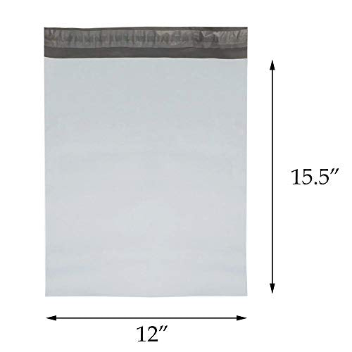 Poly Mailers 12"x15.5" Envelopes Shipping Bags Self Sealing, 200 Bags - color: White, size: 12"x15.5"|200Pcs