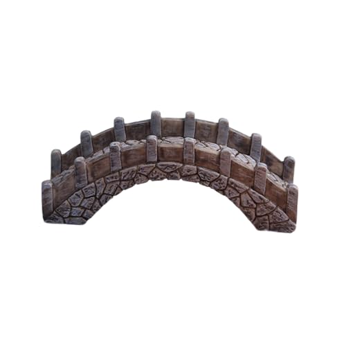 Miniature Arch Bridge Figurine Fish Tank Decor Decorative Fairy Garden Accessories Resin Flowerpot Decor Aquarium Ornament, with Railings - size: with Railings