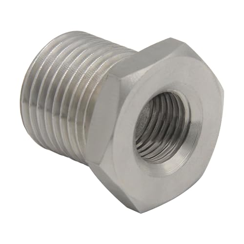 Stainless Steel Bulkhead Fitting 1/4" NPT Female Bulked Coupler Thru-bulk Tank Fitting Connector (pack of 2) - size: 1/4" NPT Female to 1" Length