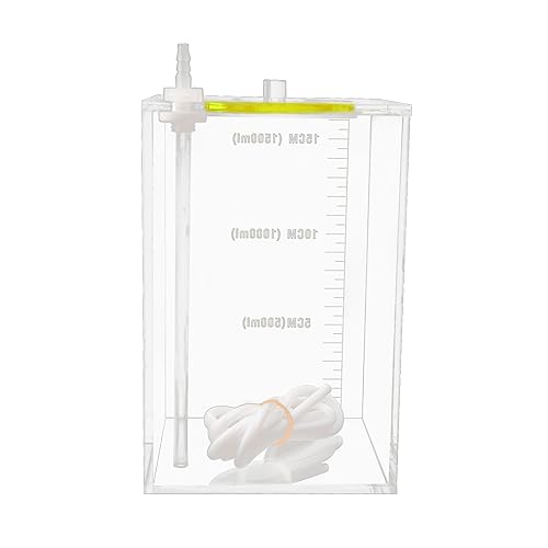 Aquarium Choice Acryli Made Liquid Storage Bucket Doing Pump Reservoir Container (4.25 * 4.25 * 6.5 Inch;1500ml/1.5L（Yellow）)
