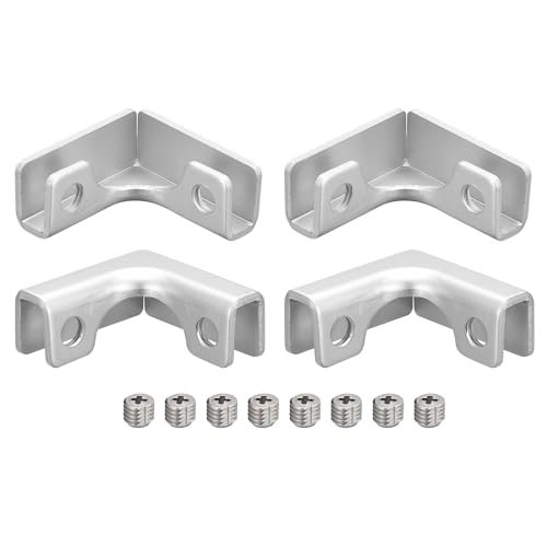 uxcell Glass Fixing Clip, 4pcs for 4-8mm Aluminum Alloy L-Shaped Glass Connector Combination Bracket Reinforced Clamp for Glass Display Cabinet, Fish Tank - size: 4-8mm