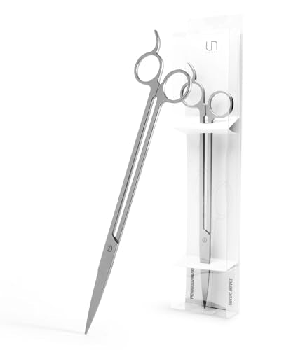 UNS Pro Aquascaping Tools - Stainless Steel Aquarium Accessories for Trimming Carpet & Stem Aquatic Plants, Coral Cutting in Freshwater, Reef, Terrarium or Vivarium Tanks - Straight Scissors, Grey - color: Grey