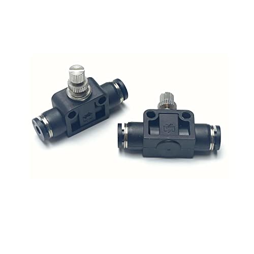 Pneumatic SCF Series 1/8 Inch Tube OD Air Flow Control Valve,Union Pneumatic Speed Control Flow Controller SCF-1/8(Pack of 2) - color: Black, size: 1/8" OD