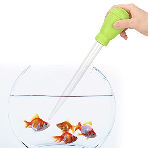 GLOGLOW Aquarium Gravel Cleaner, ABS Mini Manual Water Changer, Accurate Fish Tank Dropper for Cleaning and Feeding, Ideal for Small Aquariums and Office Use (Green)