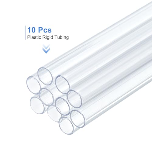 uxcell 10 Pcs Clear Plastic Rigid Tubing 6mm ID x 7mm OD, 0.5 Meters Length Round Polycarbonate Tubing for Aquarium Water Pipe, Water Cooling System, Plumbing - size: 6mm x 7mm