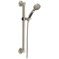 Delta Faucet 9-Spray Slide Bar Hand Held Shower with Hose, Brushed Nickel Handheld Shower Head, Slide Bar Hand Shower, Handheld Shower, Detachable Shower Head, Stainless 51900-SS - color: Stainless