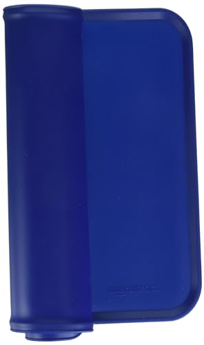 Amazon Basics Waterproof Non-Slip Silicone Pet Feeding Mat with Raised Edges, Prevents Spills, Easy to Clean, Protects Floors for Cat & Dog Food and Water Bowls, 18.5 x 11.5 Inches, Blue - color: Blue, style: 18.5" x 11.5"