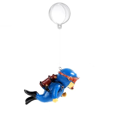 3pcs Floating Fish Tank Decorations, Little Diver Aquarium Decoration, Aquarium Accessories Fish Playmate for Fish Tank Suitable for All Kinds of Fish Tanks Swimming Pool - color: Orange Diver Camera+blue Chubby Diver+blue Diver (All With Fishing Line and