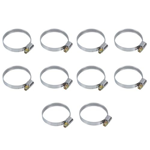 10Pcs Narrow Band 9mm Steel Adjustable Hose Clamp Hoop 32-50mm HC32-50/9 (32-50mm) - size: 32-50mm